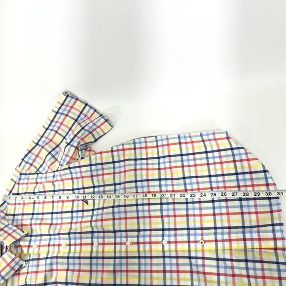Nautica Short Sleeve Button Down Shirt Men's Large 100% Cotton Wrinkle Resistant - Picture 8 of 10